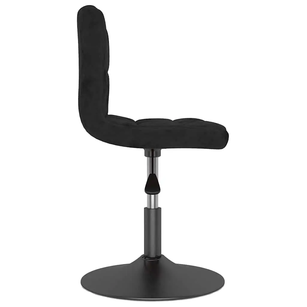 Black Velvet Adjustable Swivel Chair Set