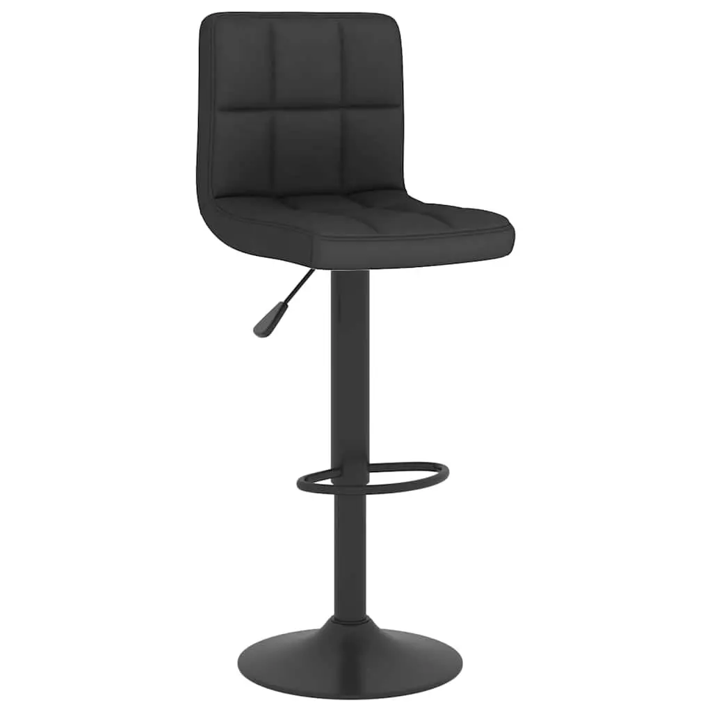 Bar Stools 2 pcs Black Fabric Counter Height Adjustable Swivel Dining Chair