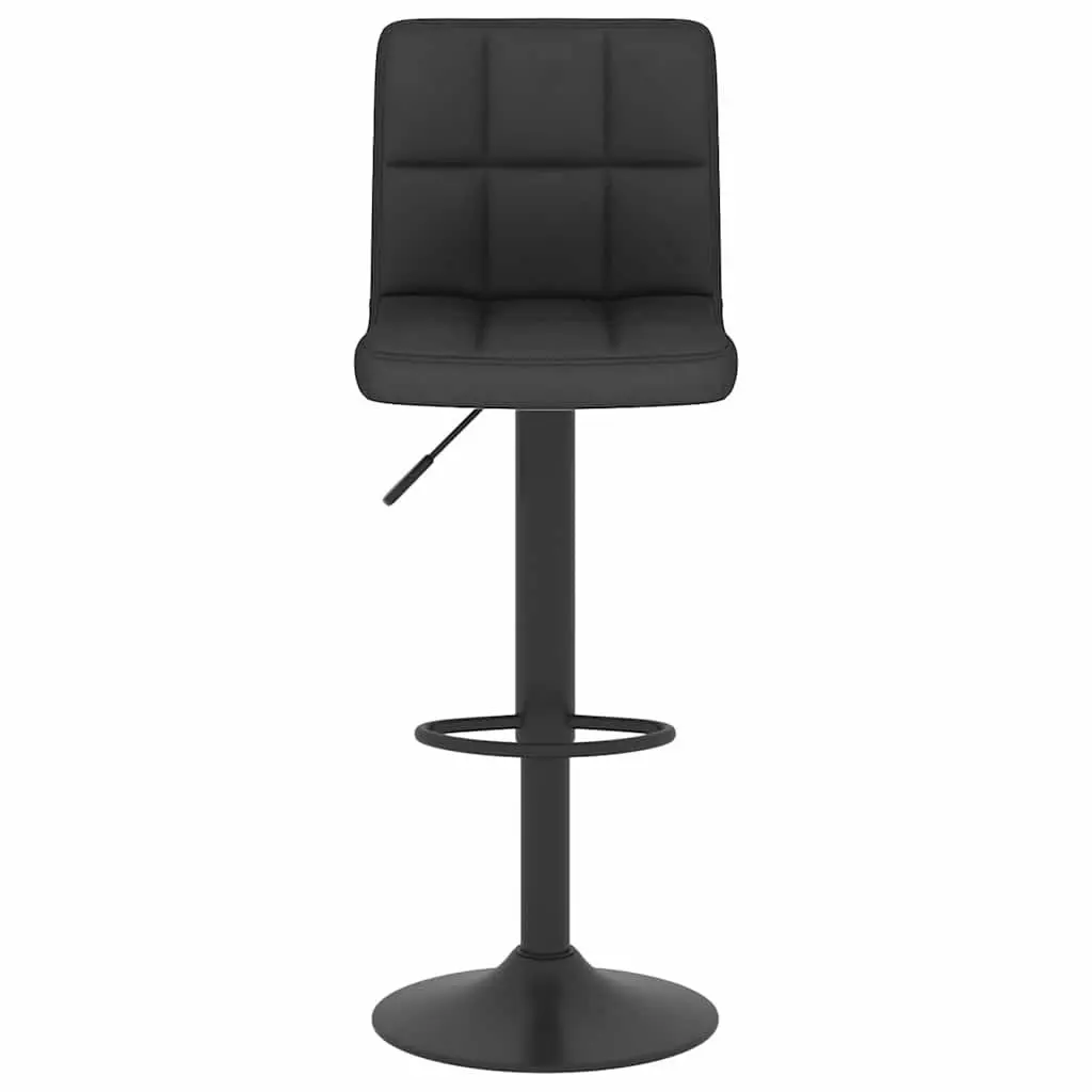 Bar Stools 2 pcs Black Fabric Counter Height Adjustable Swivel Dining Chair
