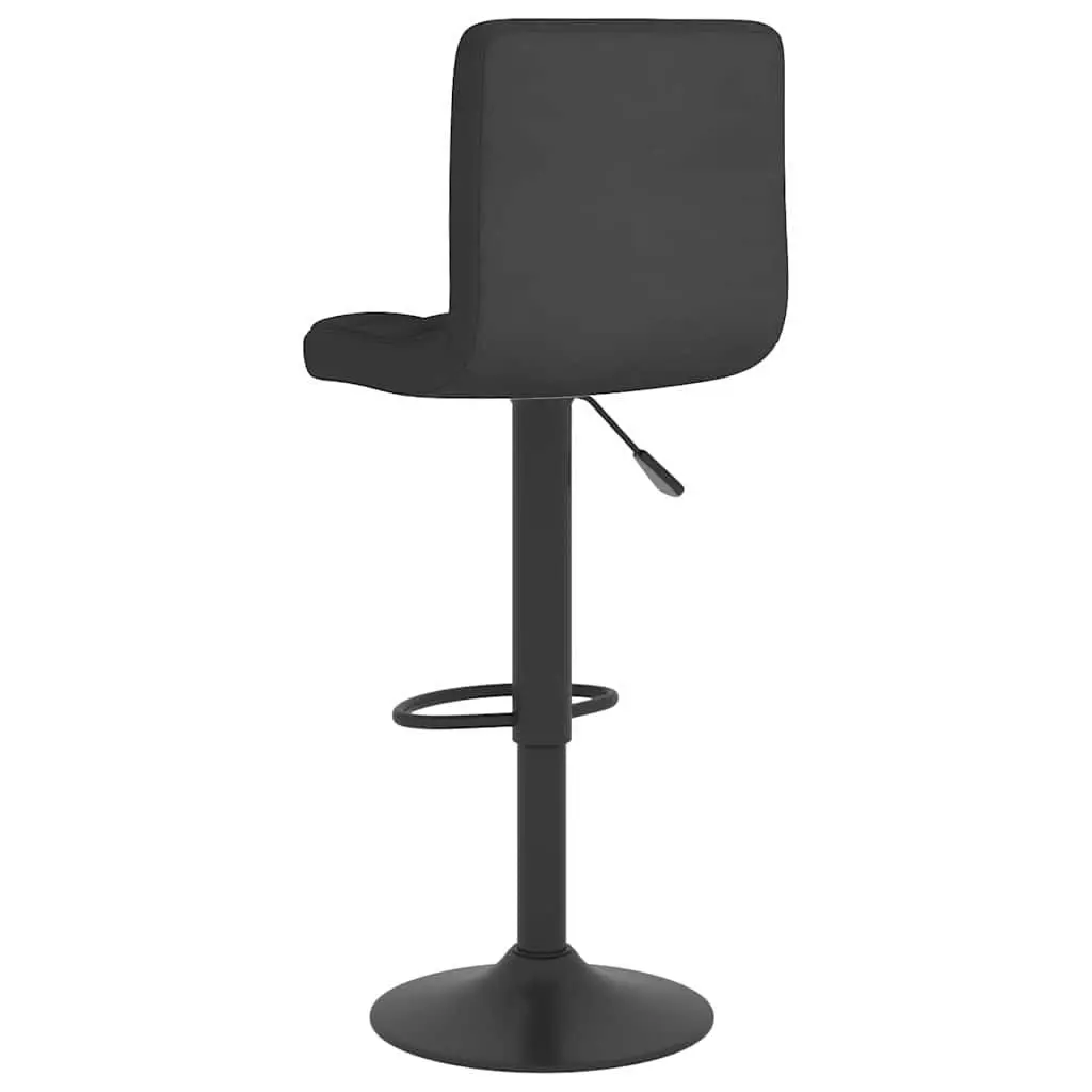 Bar Stools 2 pcs Black Fabric Counter Height Adjustable Swivel Dining Chair