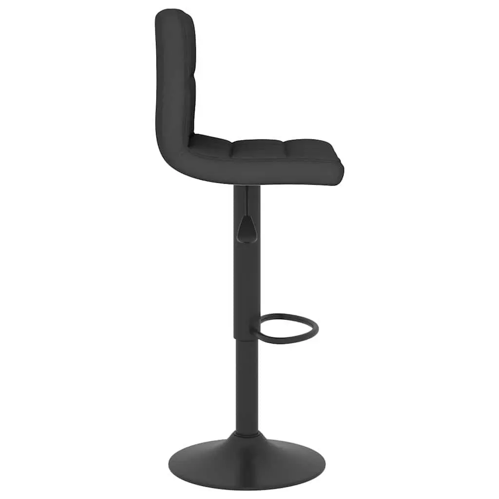Bar Stools 2 pcs Black Fabric Counter Height Adjustable Swivel Dining Chair