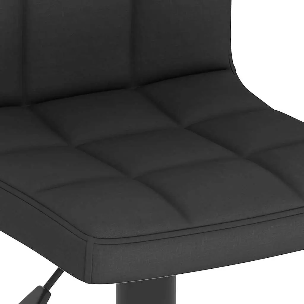 Bar Stools 2 pcs Black Fabric Counter Height Adjustable Swivel Dining Chair