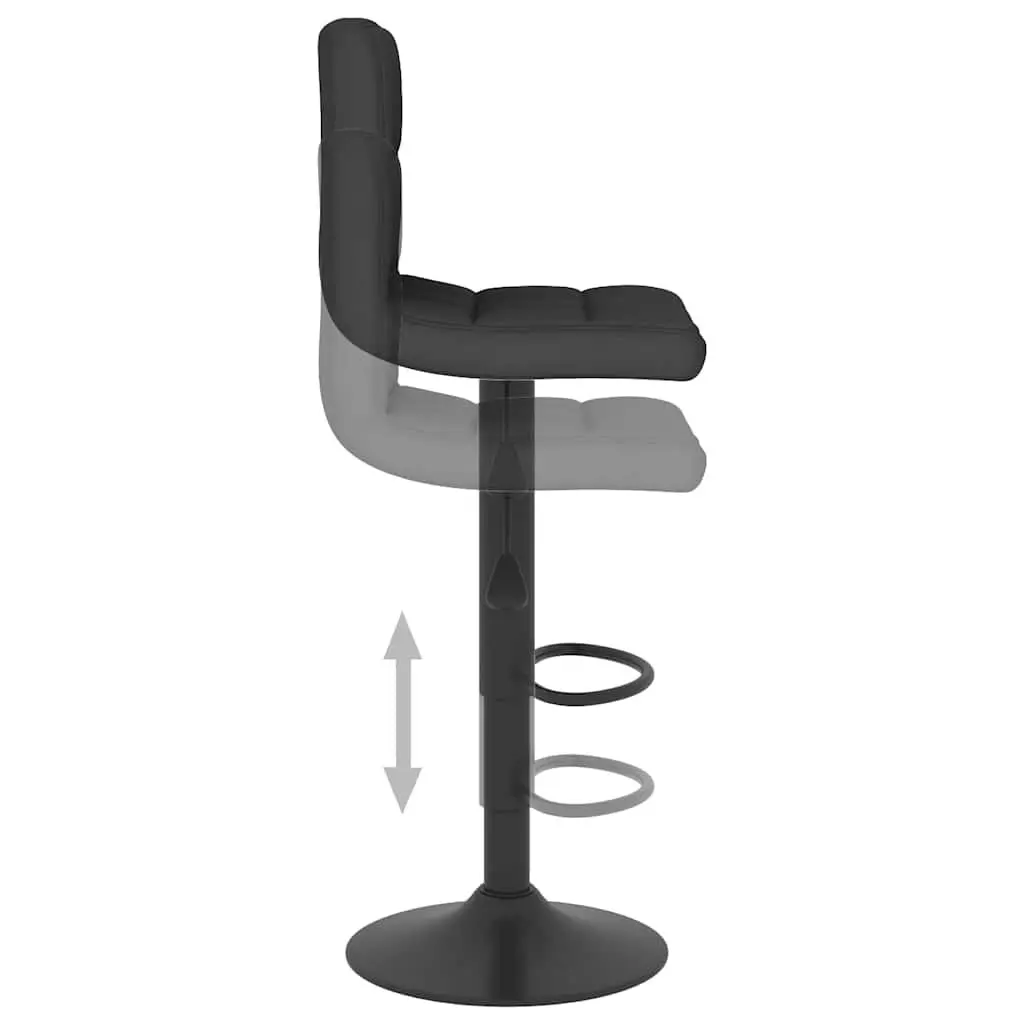 Bar Stools 2 pcs Black Fabric Counter Height Adjustable Swivel Dining Chair