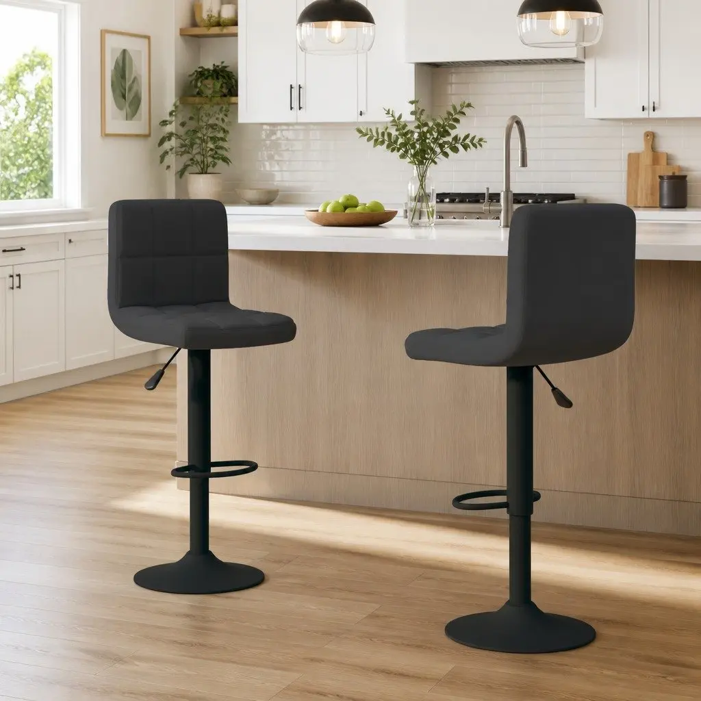 Velvet Adjustable Bar Stools (2 pcs)