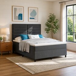 Box Spring Bed and Mattress Set 137 x 190 cm, Durable Build