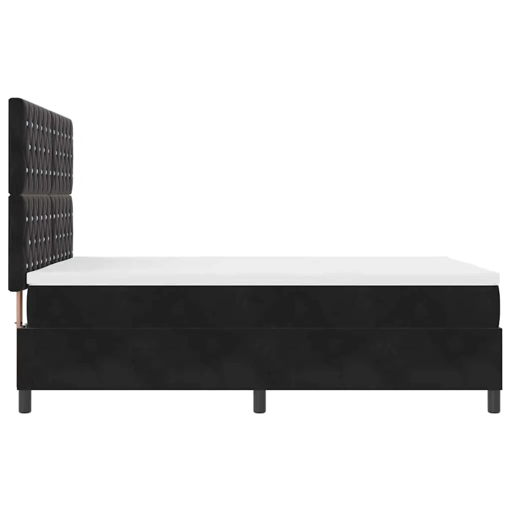 Box Spring Bed Black White 152 x 203 cm Adjustable Headboard Medium Firm