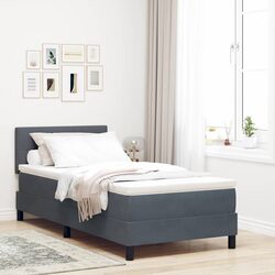 Box Spring Bed Dimensions 107x203cm, Fabric Headboard, LED