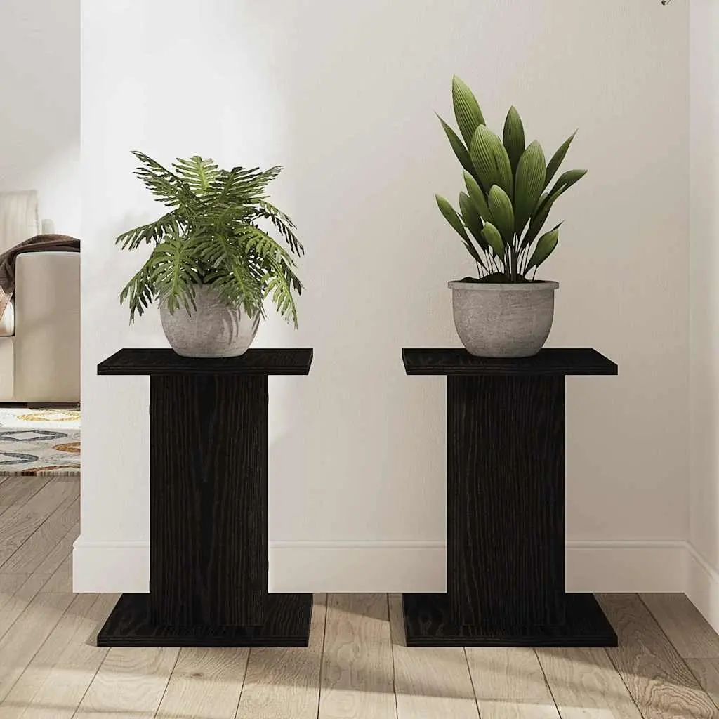 Plant Stand Indoor Outdoor 30x30x40cm Black 2 Piece Display Holder