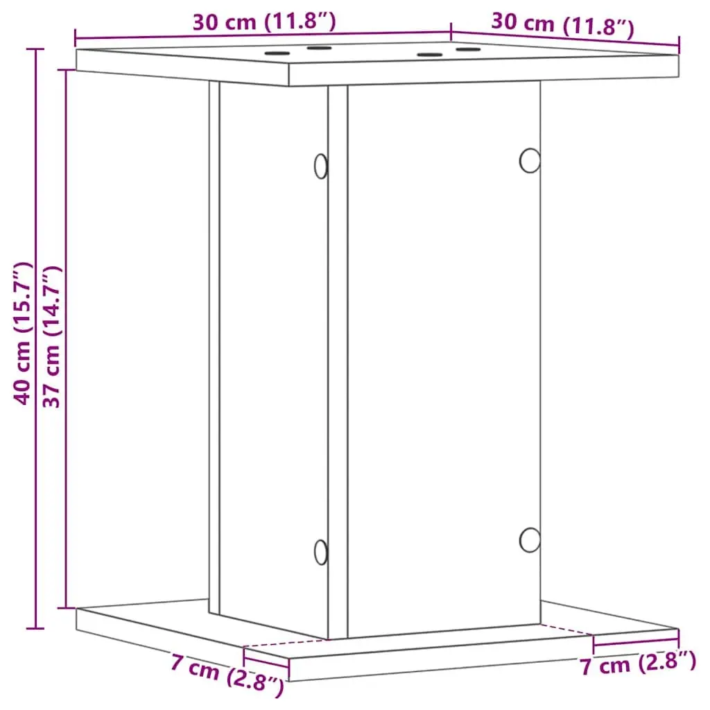 Plant Stand Indoor Outdoor 30x30x40cm Black 2 Piece Display Holder
