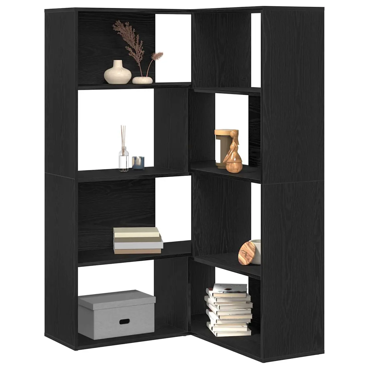 Engineered Wood Wardrobe Storage Cabinet 6-Tier 85 x 85 x 140 cm Black Oak