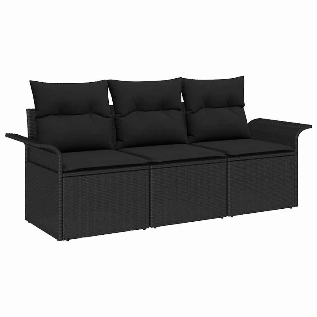 3-Piece Black Modular Sofa Set