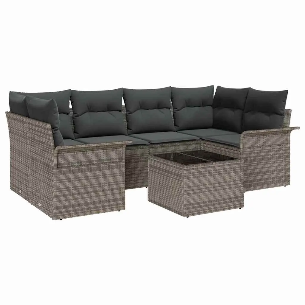 7-Piece Modular Garden Sofa Set Grey