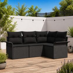 4-Piece Garden Sofa Set with Adjustable Tabletop