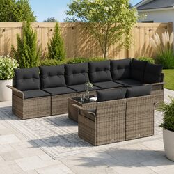 9 Piece Grey Poly Rattan Garden Sofa Set Specifications