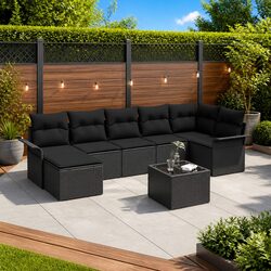 Specifications of 8-Piece Outdoor Sofa Set in Black