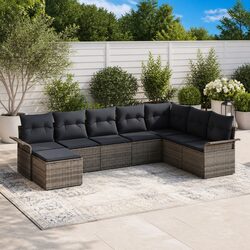 Specifications of Grey Poly Rattan Modular Garden Sofa Set 8 Pieces