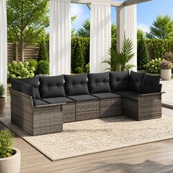7 Piece Modular Outdoor Sofa Set - Dimensions & Specs Inside