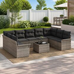 Specifications of 10-Piece Grey Outdoor Sofa Set