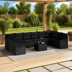 Specifications of 11-Piece Modular Black Garden Sofa Set