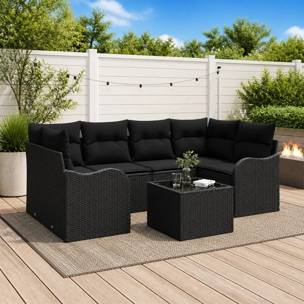 Black Modular Garden Sofa Set