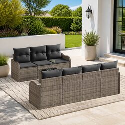 Specifications for Grey Poly Rattan Garden Sofa Set
