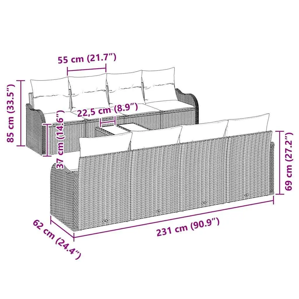 Black Modular Outdoor Sofa Set