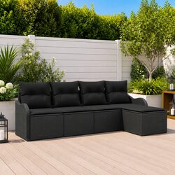 Black Modular Garden Sofa Set with Durable Construction