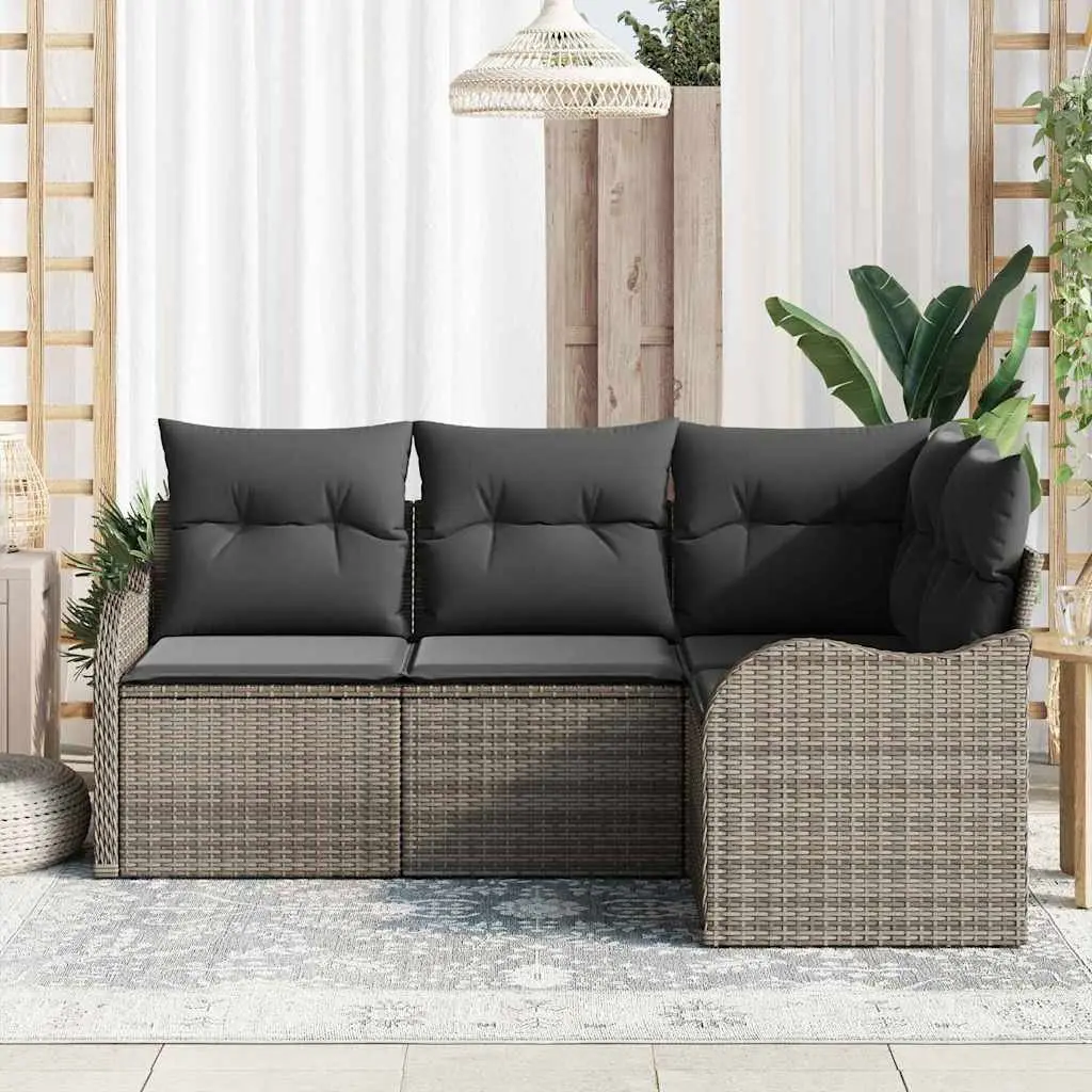 Garden Sofa Set 4 Piece Grey Outdoor Furniture Patio Lounge Seating Modular
