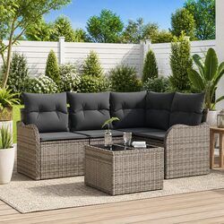 Garden Sofa Set Specifications: Grey Outdoor Modular Furniture