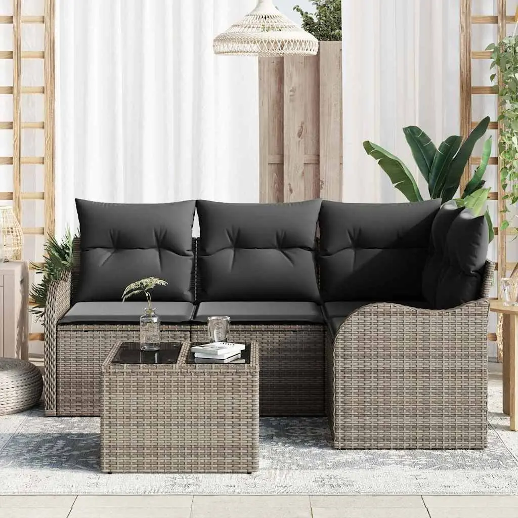 Garden Sofa Set Grey Outdoor Furniture Modular Patio Seating