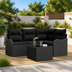 Specifications of Black Garden Sofa Set with Poly Rattan