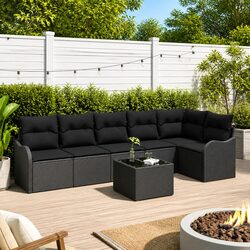 Specifications of 7-Piece Black Patio Sofa Set