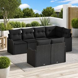Black Poly Rattan Garden Sofa Set with Modular Seating Options