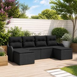 Specifications of Black 6-Piece Garden Sofa Set