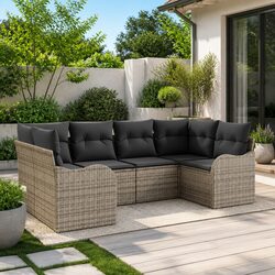 Garden Sofa Set Grey Modular Patio Lounge Specifications