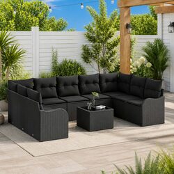 Black Poly Rattan Garden Sofa Set: Specs and Details