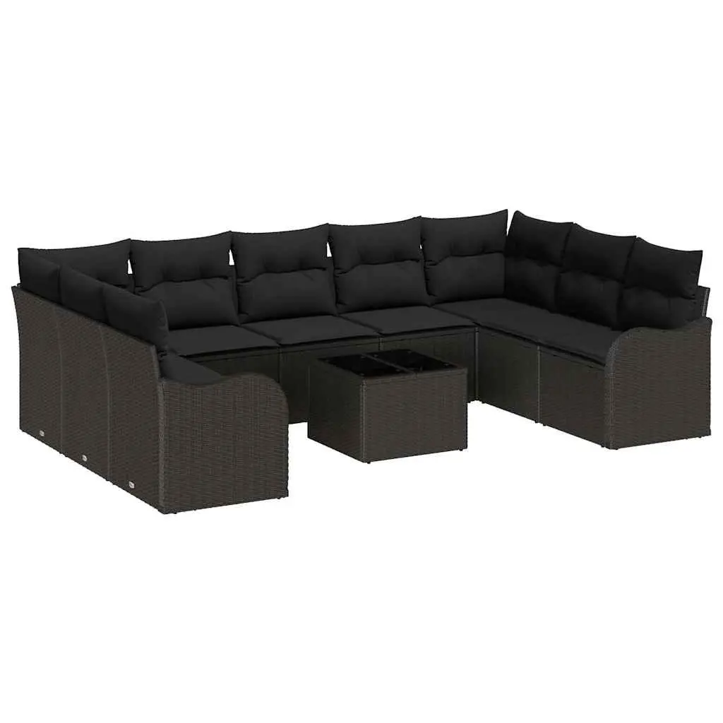 Poly Rattan Outdoor Sofa Set for Garden and Patio Relaxation Black