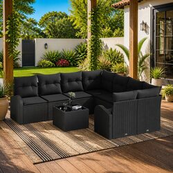 Specifications of Black Modular Garden Sofa Set for Outdoors