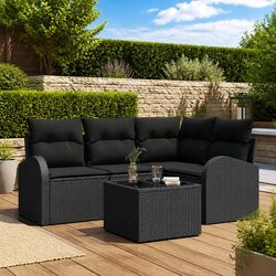 Specifications for 5-Piece Black Garden Sofa Set