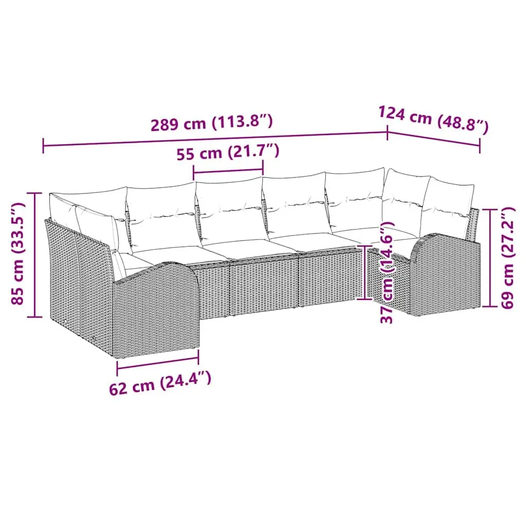 7 Piece Modular Outdoor Sofa Set