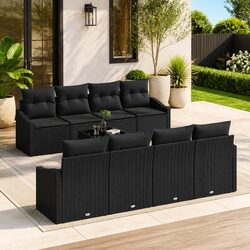 Specifications of the 9-Piece Black Garden Sofa Set