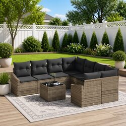 Specifications of the 9-Piece Grey Outdoor Sofa Set