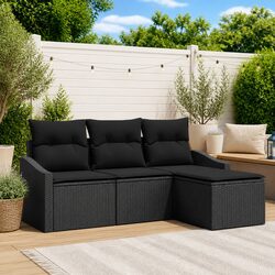 Specifications for 4 Piece Outdoor Sofa Set in Black