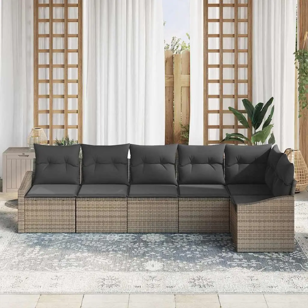6 Piece Outdoor Sofa Set in Grey