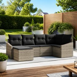 6-Piece Modular Grey Outdoor Sofa Set Specifications