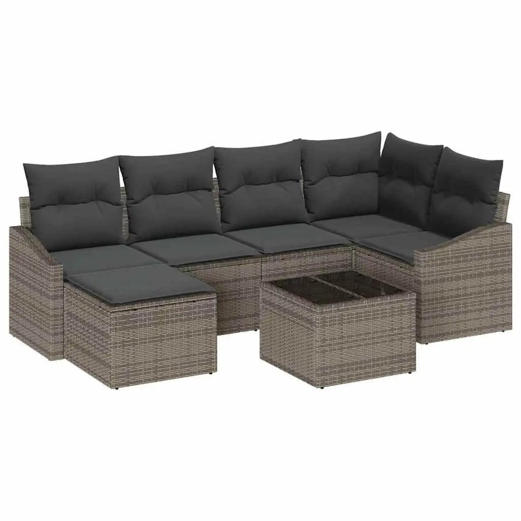 Grey Modular 7-Piece Outdoor Sofa Set
