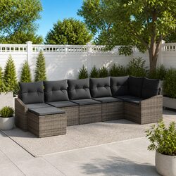 7-Piece Modular Sofa Set for Outdoor Use - Grey