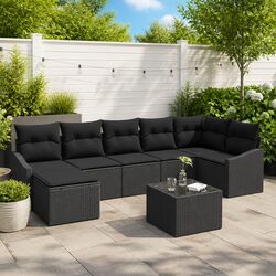 8-Piece Black Outdoor Sofa Set Specifications and Features