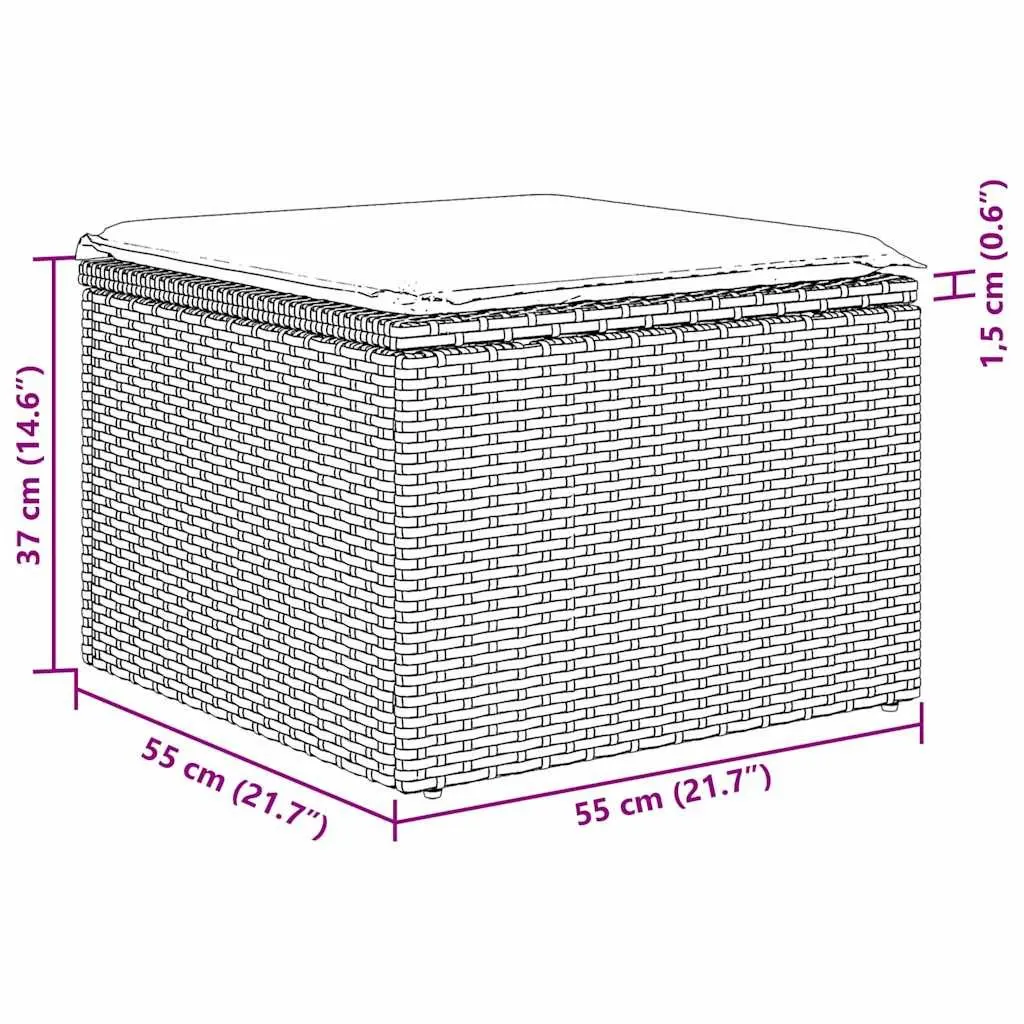 Modular Outdoor Sofa Set 9 Piece Garden Furniture Grey Poly Rattan with Cushions