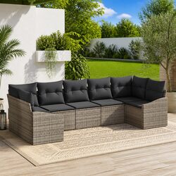 Specifications of 7-Piece Grey Poly Rattan Sofa Set